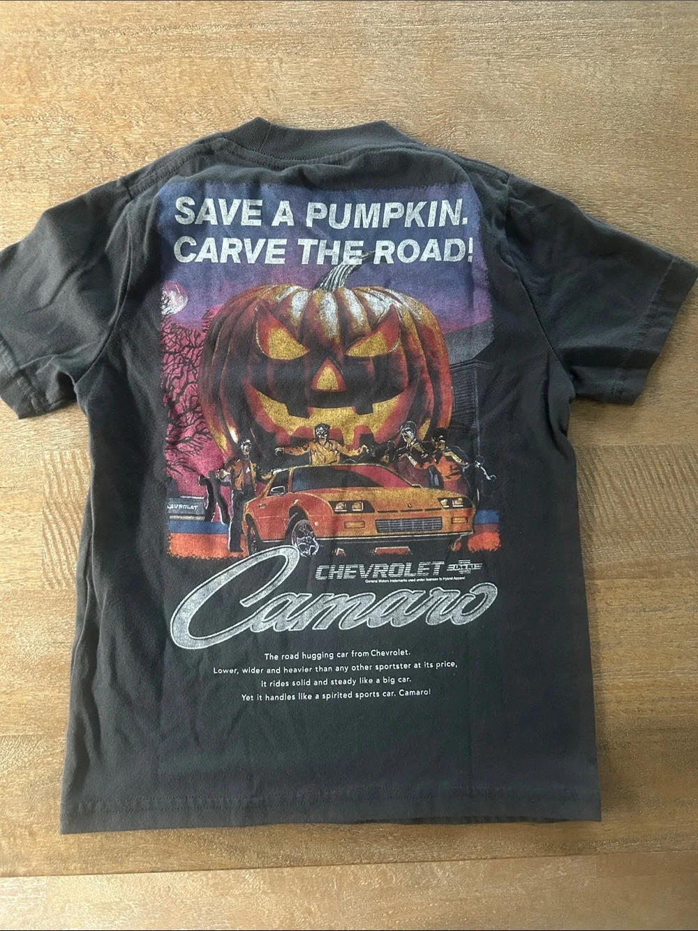 abercrombie kids Black Tee with Orange Pumpkin and White Logo